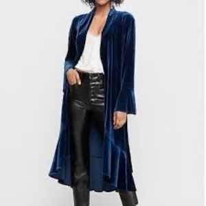 NWT Express Blue Velvet Duster size XS